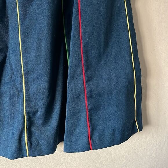 80s Point Of View Button Front Skirt With Rainbow Piping - Picture 9 of 10